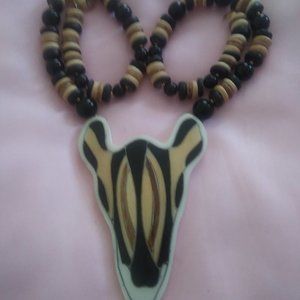 Zebra Inlay Necklace